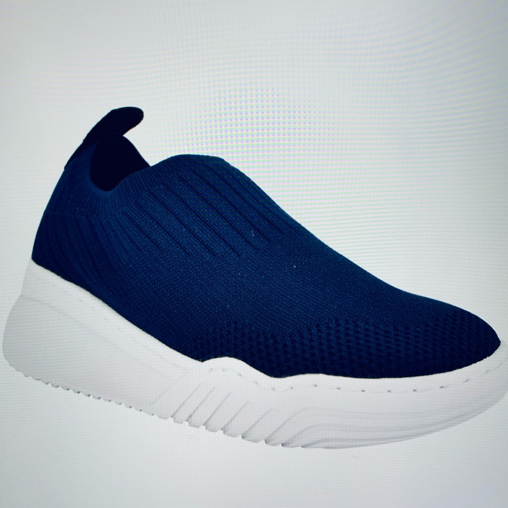 MARC FISHER JENIC KNIT SNEAKER BLUE